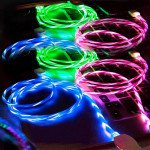 Wholesale 2.4A RGB LED Light Durable USB Cable for Type-C / USB-C 3FT (Pink)